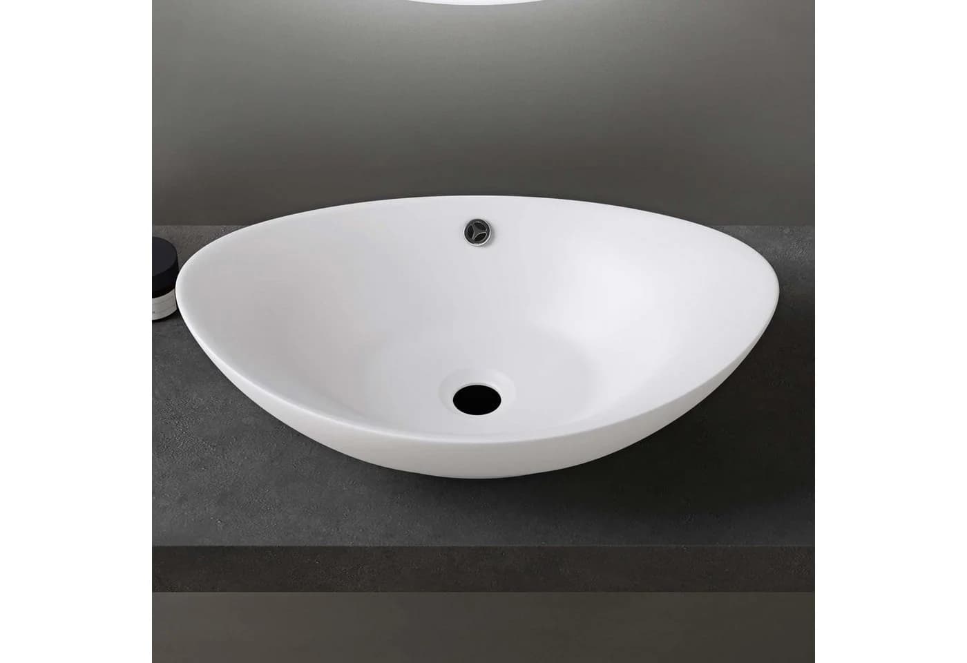 doporro Aufsatzwaschbecken Oval Keramik Br818 Nano-Versiegelung Matt Weiß - Bild 4