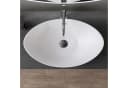 doporro Aufsatzwaschbecken Oval Keramik Br818 Nano-Versiegelung Matt Weiß Bild 5