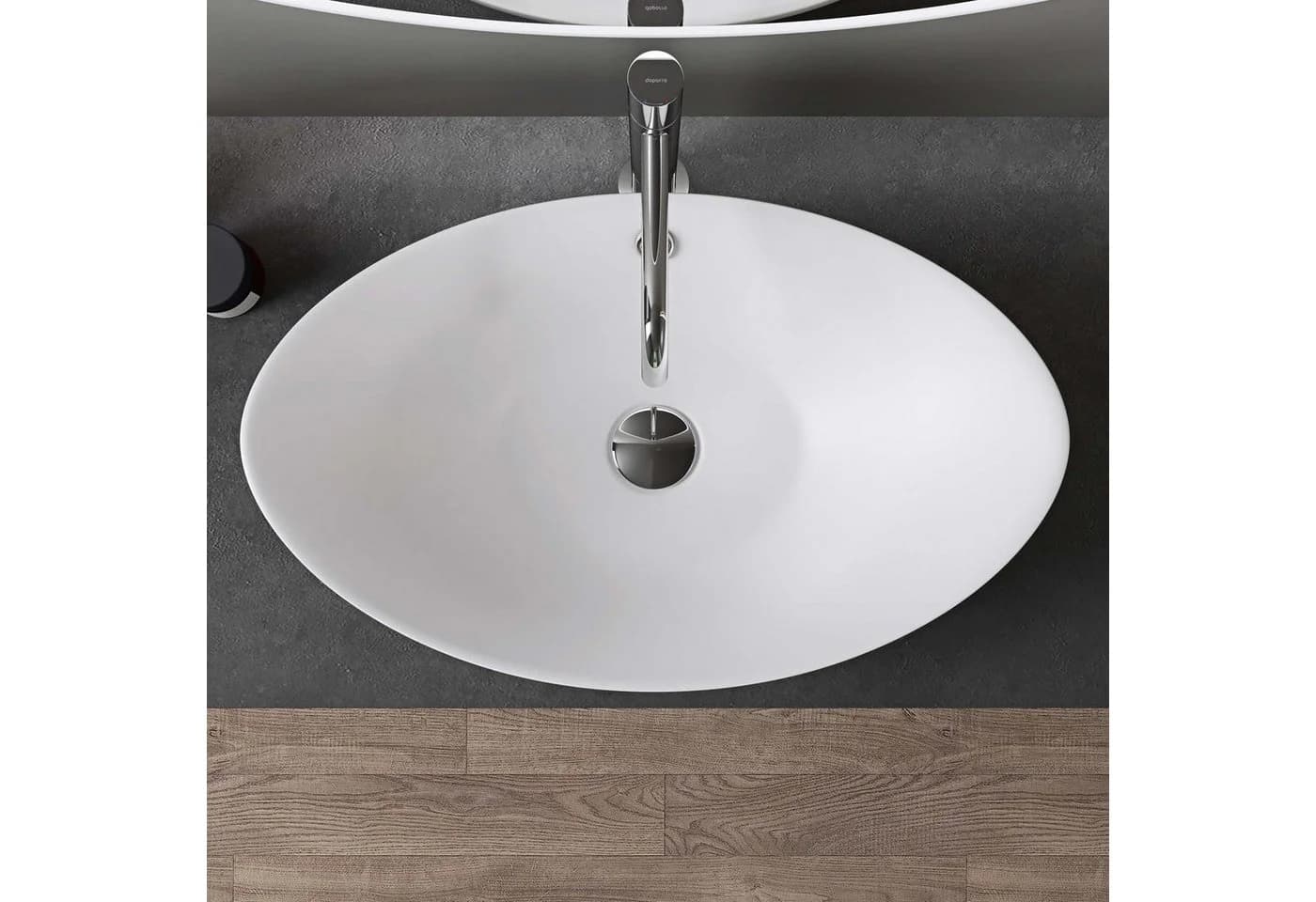 doporro Aufsatzwaschbecken Oval Keramik Br818 Nano-Versiegelung Matt Weiß - Bild 5