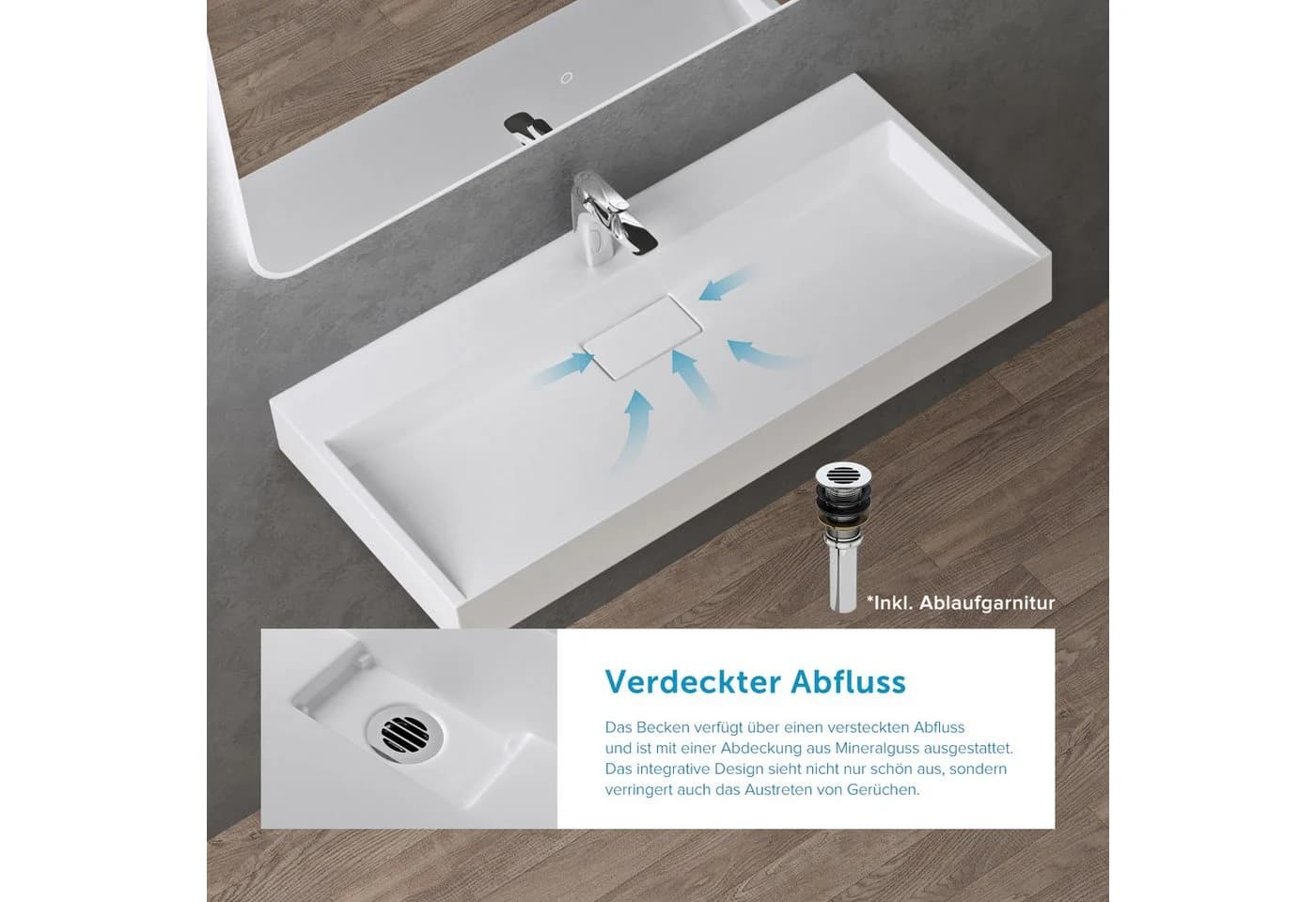 doporro Aufsatzwaschbecken Col19 aus Gussmarmor Weiß Matt - Bild 4