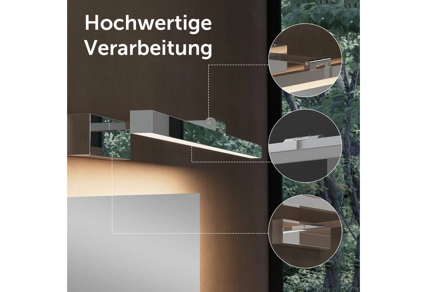 doporro LED Spiegelleuchte Wandlampe 40/60cm 9W/14W LED Strahlenschön