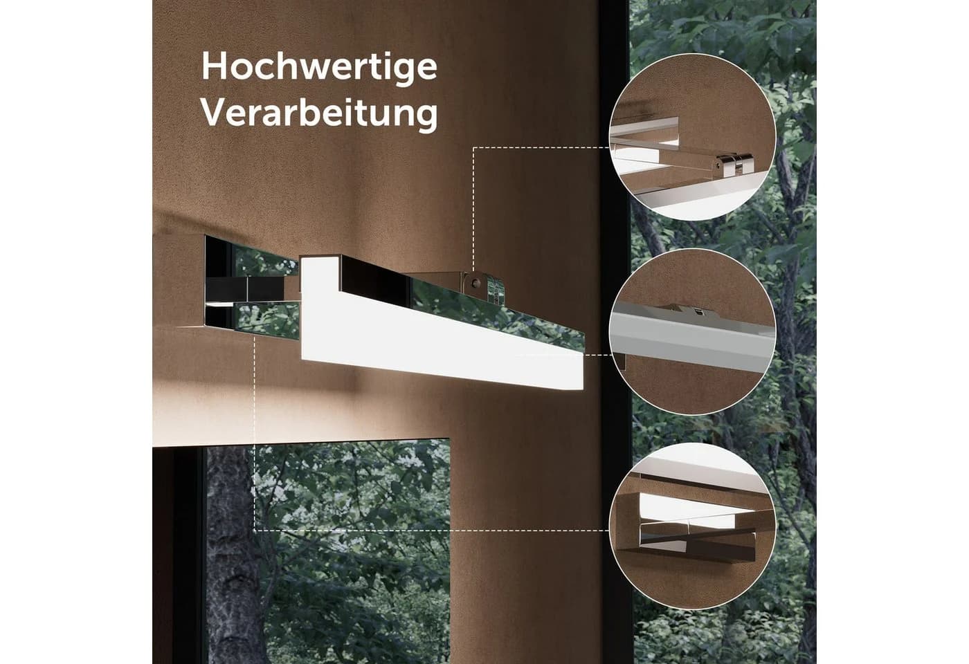 doporro LED Spiegelleuchte Wandlampe Chrom Luxaris - Bild 3