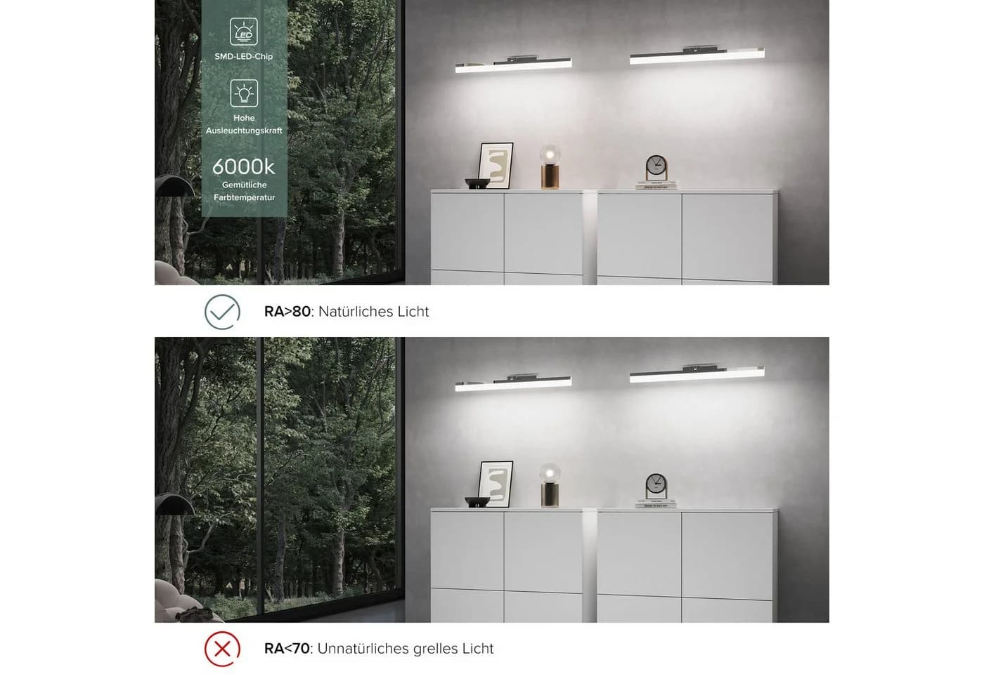 doporro LED Spiegelleuchte Wandlampe Chrom Luxaris - Bild 5