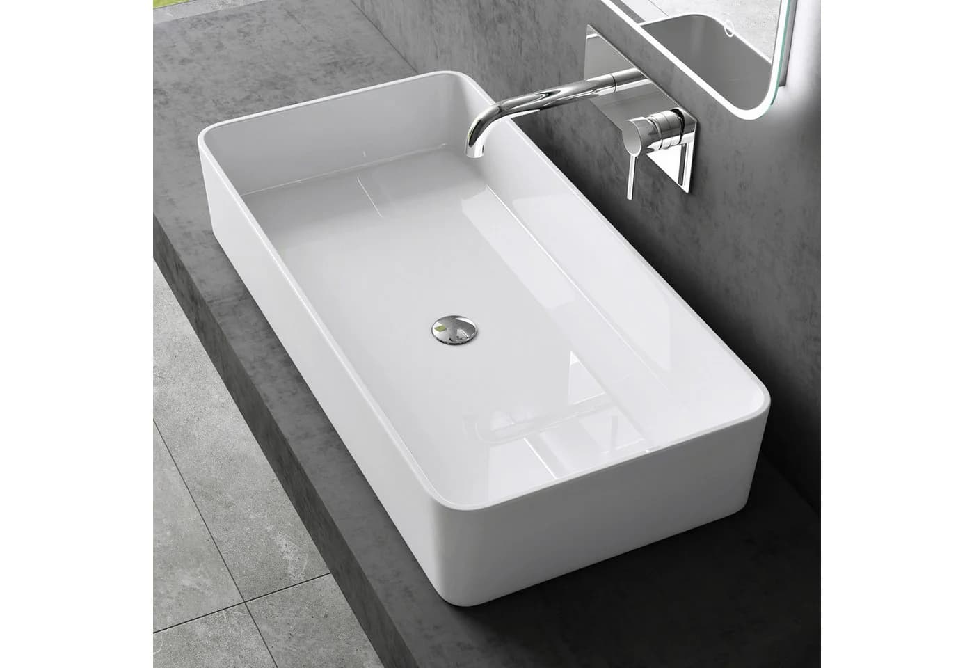 doporro Waschbecken Aufsatzwaschbecken Waschtisch Design Badmöbel-set Mineralguss Col102