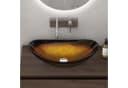 doporro Aufsatzwaschbecken Oval Kristallbecken Minerva Gold Transparent Bild 1