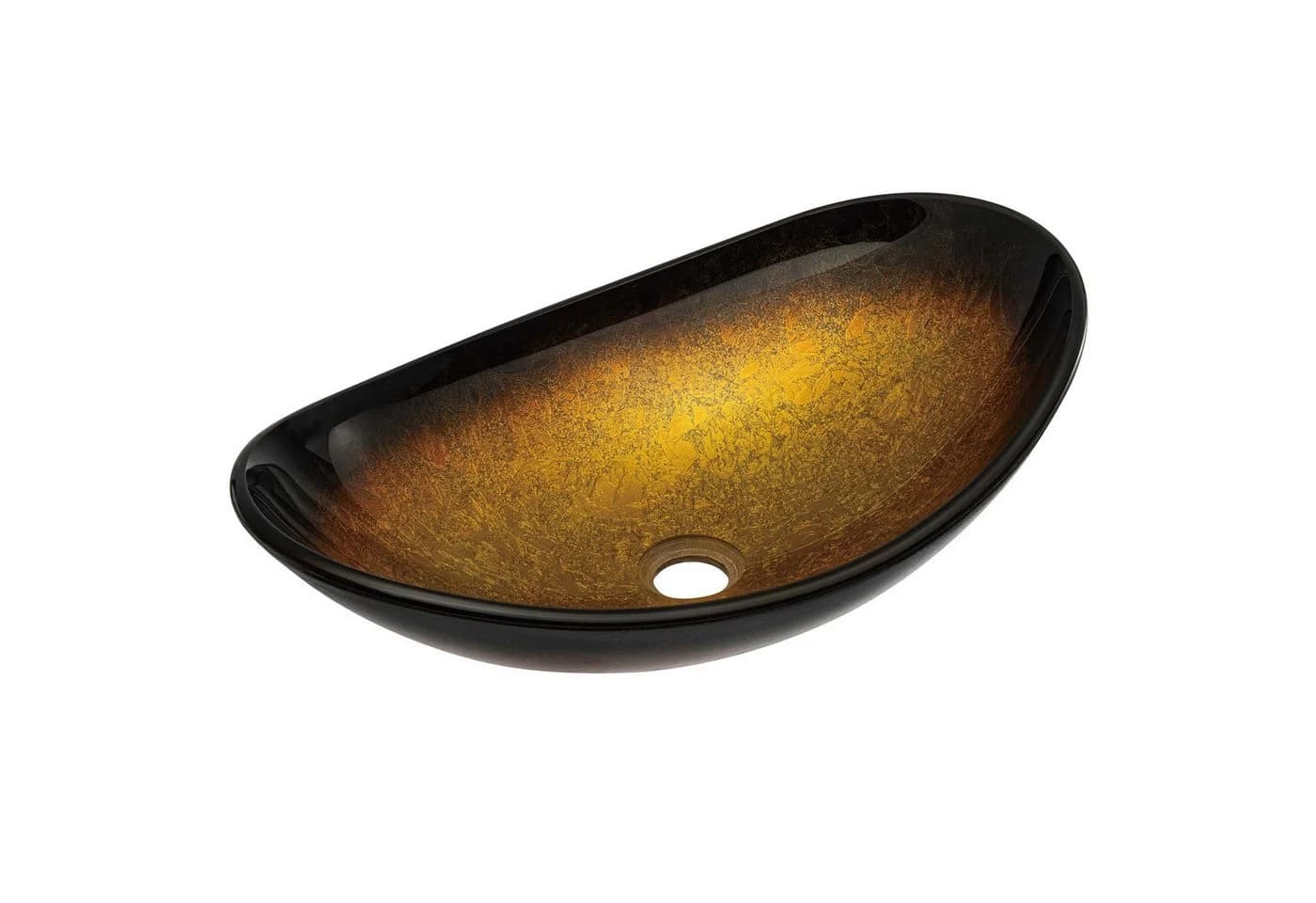 doporro Aufsatzwaschbecken Oval Kristallbecken Minerva Gold Transparent - Bild 2