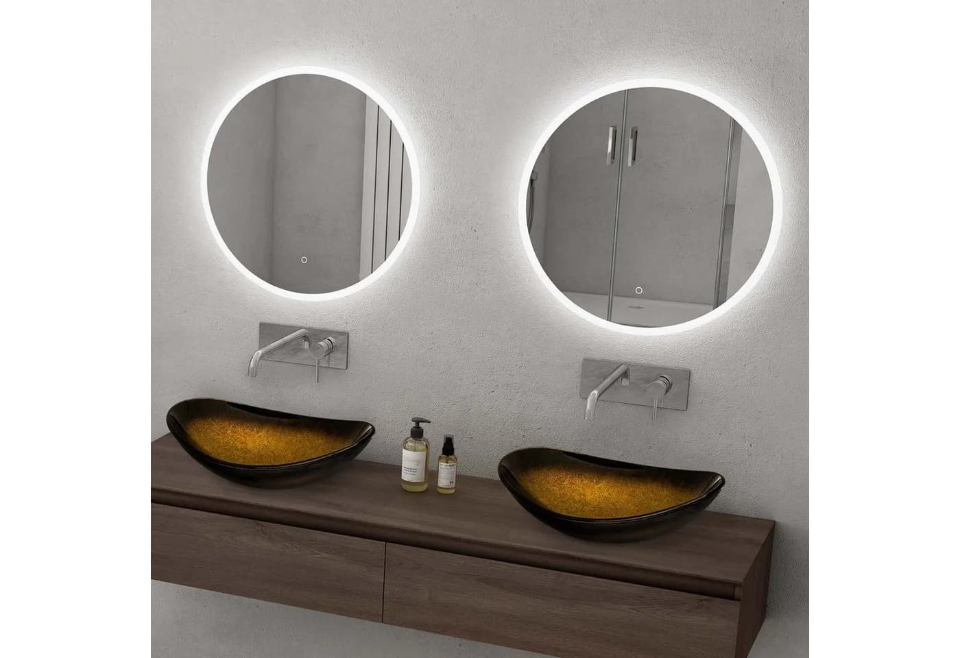 doporro Aufsatzwaschbecken Oval Kristallbecken Minerva Gold Transparent - Bild 3