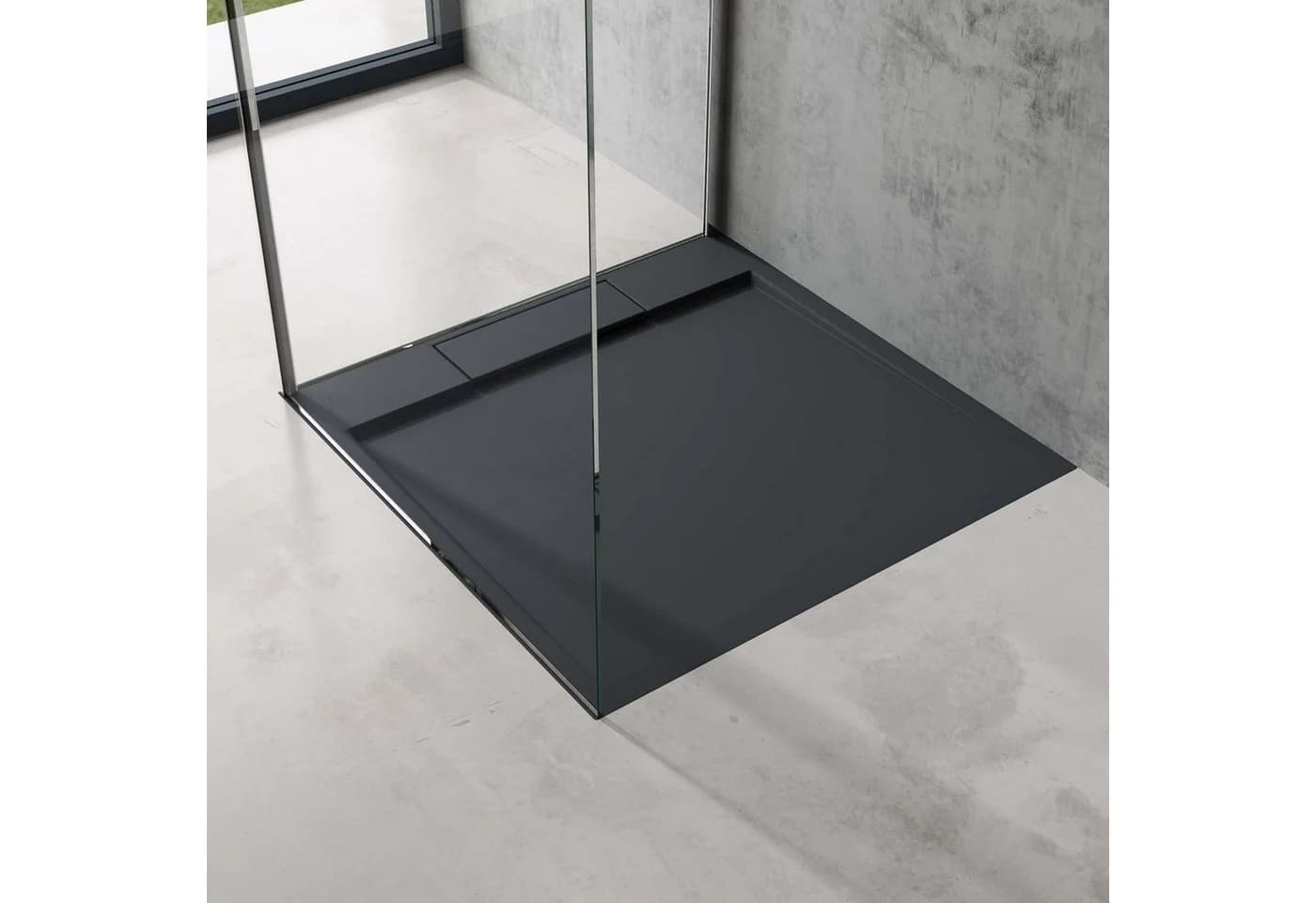 doporro Duschwanne Geoma04 Mineralguss Rechteckig Anthrazit - Bild 2