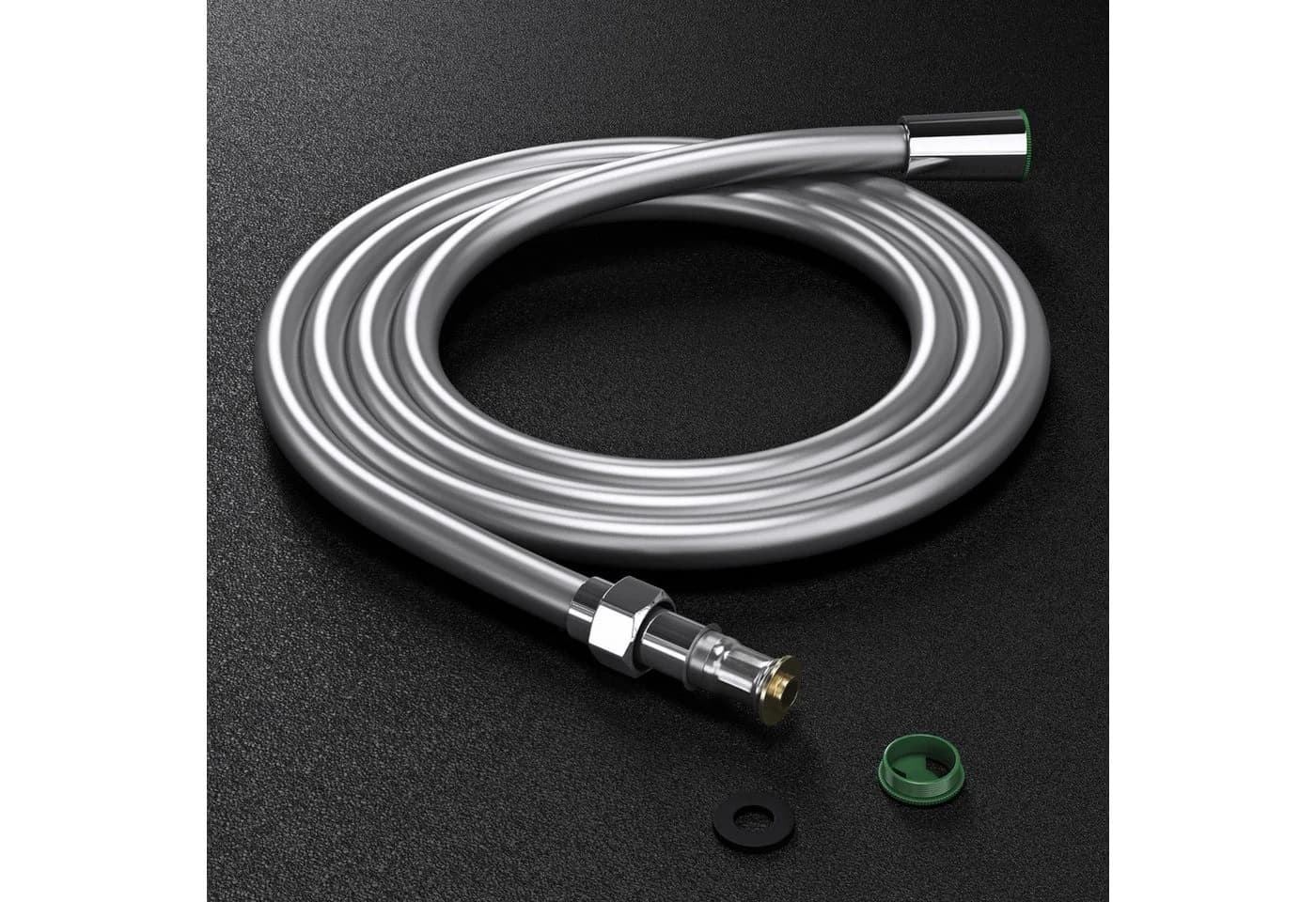 doporro Brauseschlauch Duschschlauch Silber PVC Metall-Optik