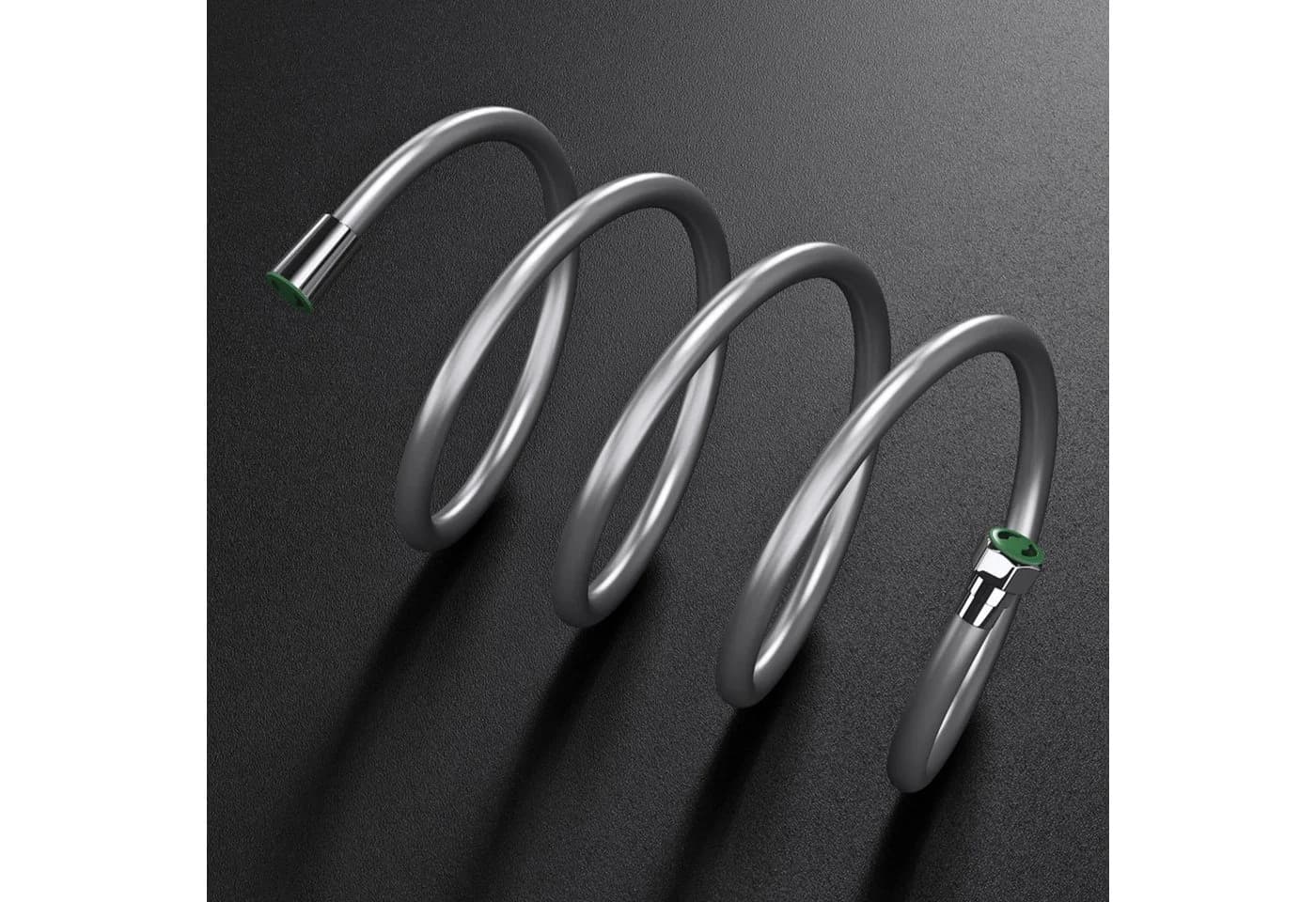 doporro Brauseschlauch Duschschlauch Silber PVC Metall-Optik - Bild 3