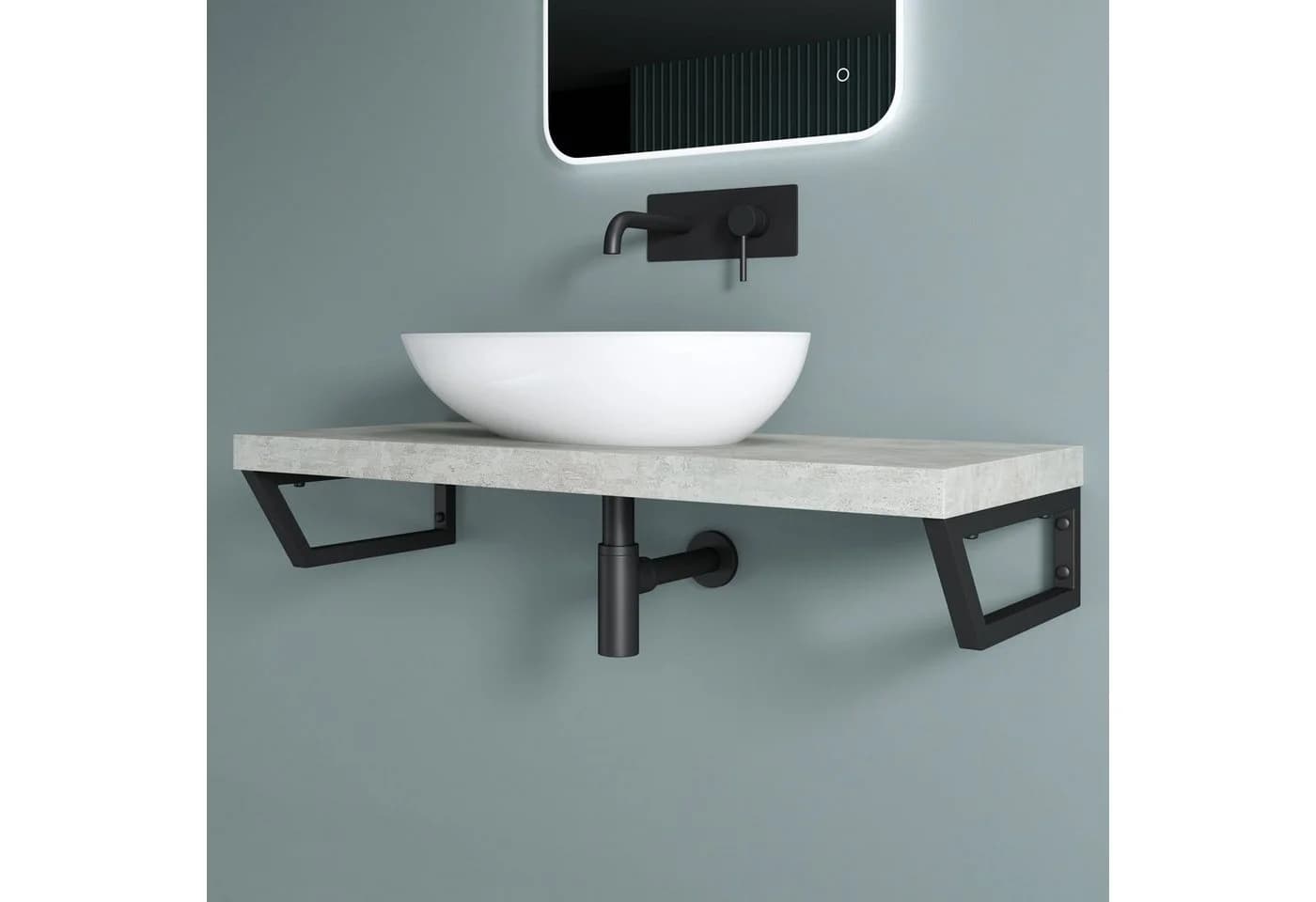 doporro Wandregalhalter Edelstahl 2-tlg. Silber Modern