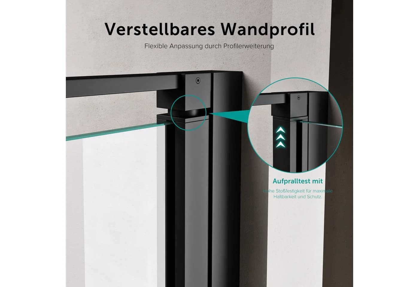 doporro Dusch-Nischentür Teramo66 ESG-Sicherheitsglas NANO-Beschichtung - Bild 5