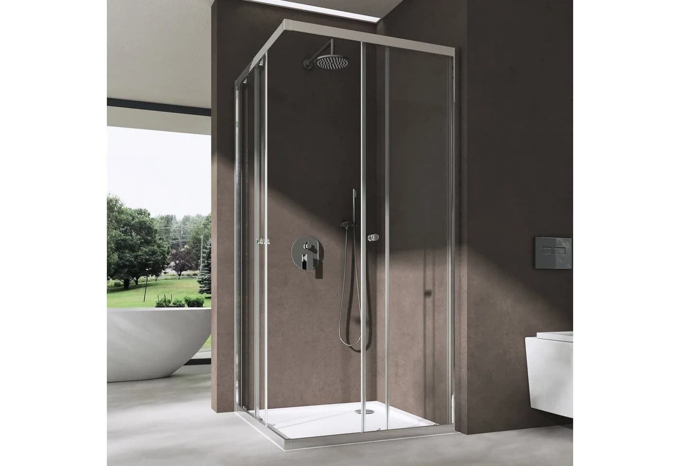 doporro Eckdusche Schiebetür 6mm ESG-Glas Nano 70x70x190cm