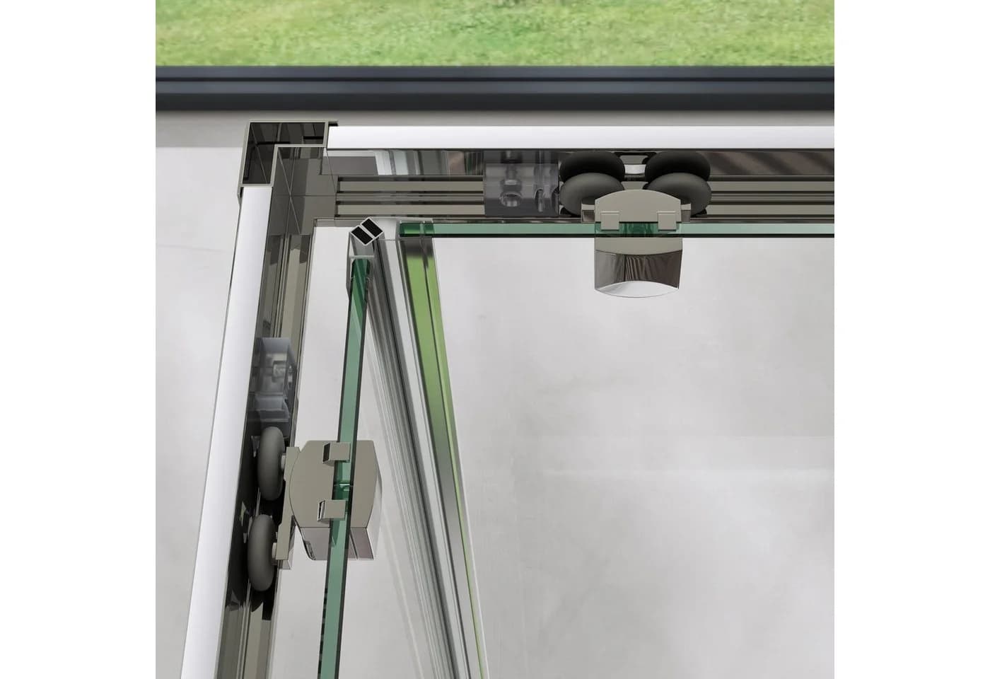 doporro Eckdusche Schiebetür 6mm ESG-Glas Nano 70x70x190cm - Bild 4