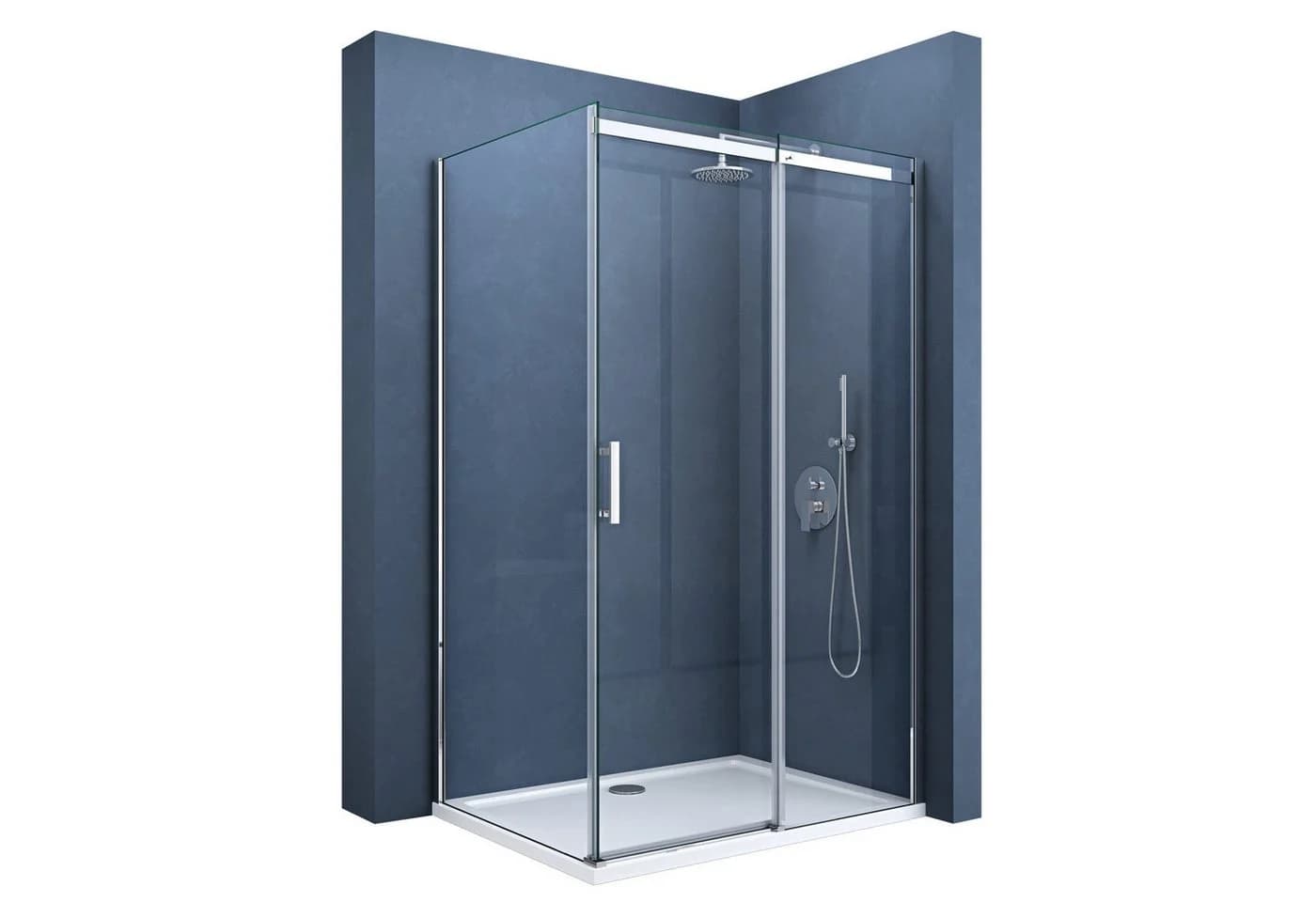 doporro Eckdusche Eck-Duschkabine Duschabtrennung Schiebetür Easy-Clean-Beschichtung R18 - Bild 2