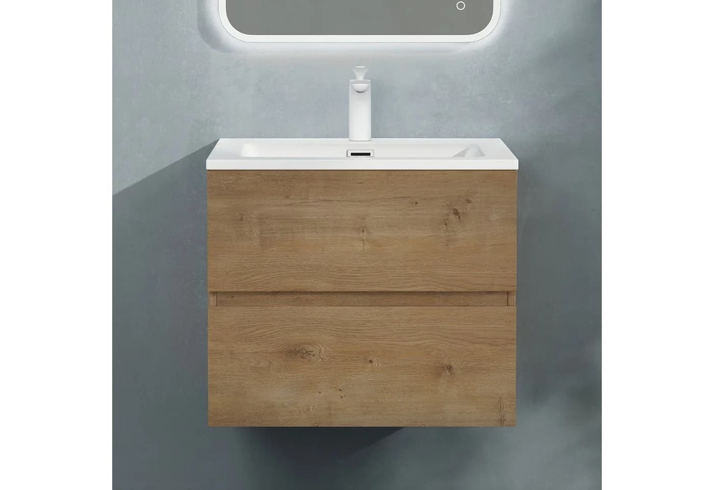 doporro Badmöbel-Set Aqualis mit Waschbecken, Unterschrank & Spiegel