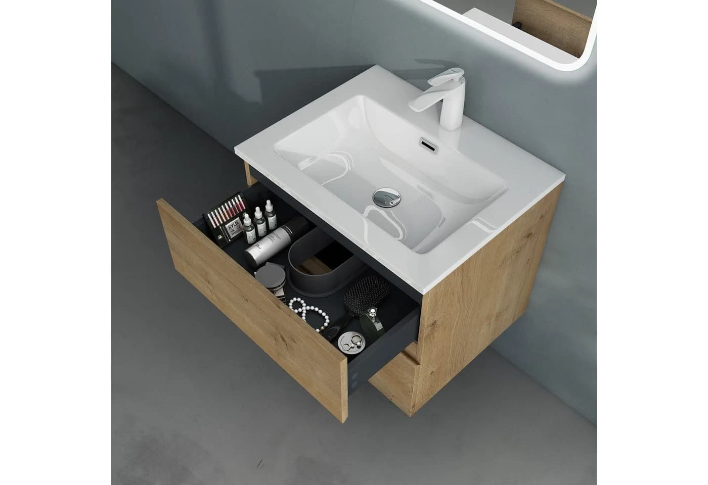 doporro Badmöbel-Set Aqualis mit Waschbecken, Unterschrank & Spiegel - Bild 5
