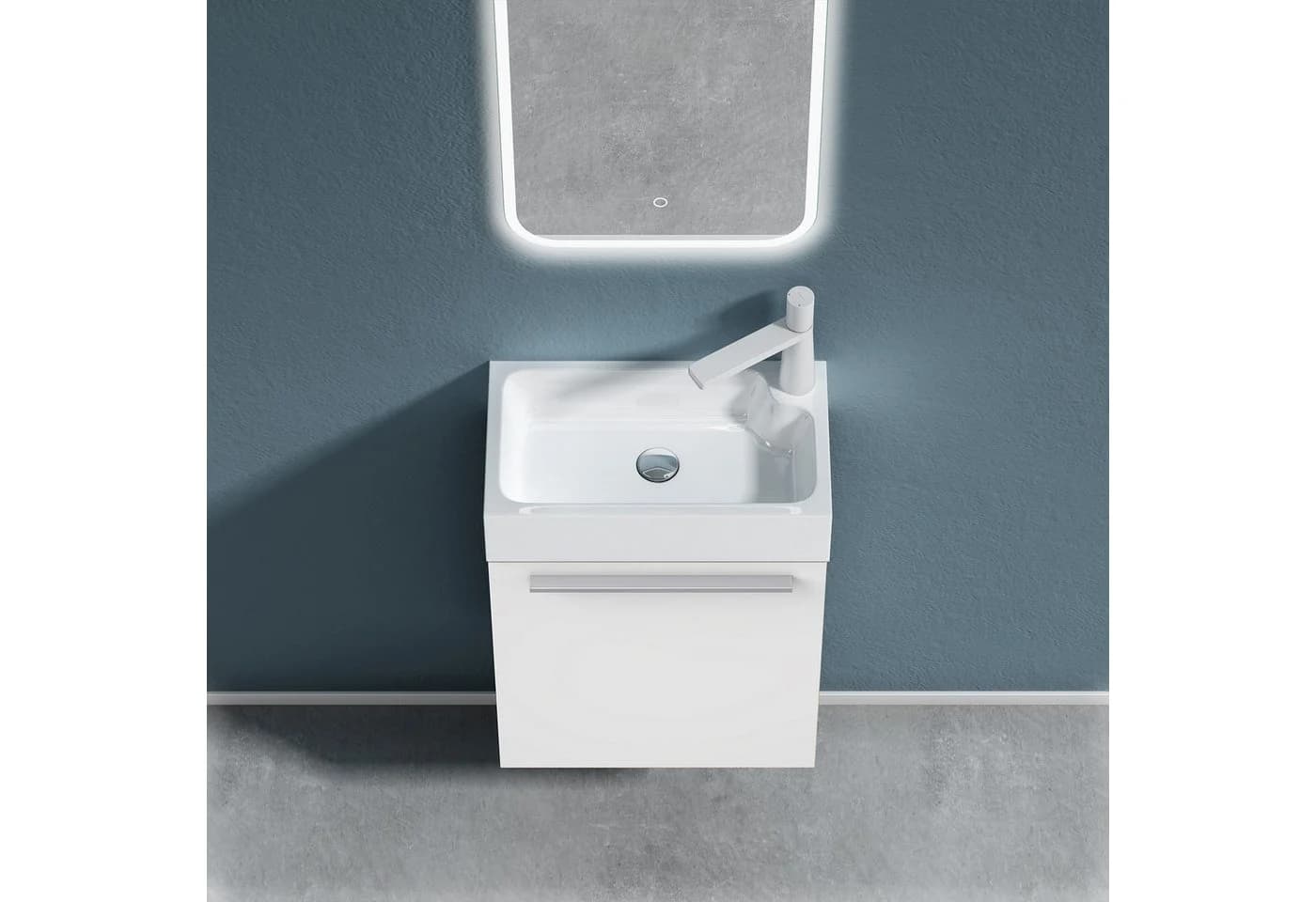 doporro Badezimmer-Set PISA mit Waschbecken und Spiegel