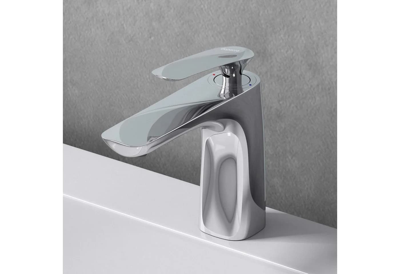 doporro Waschtischarmatur Design Einhebelmischer Silber Verchromt