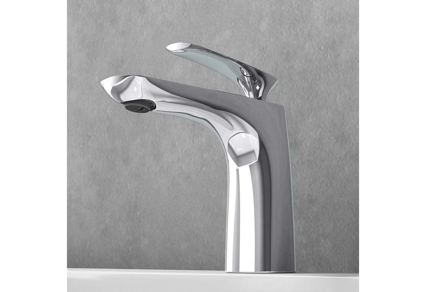 doporro Waschtischarmatur Design Einhebelmischer Silber Verchromt - Bild 3