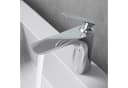 doporro Waschtischarmatur Design Einhebelmischer Silber Verchromt Bild 4