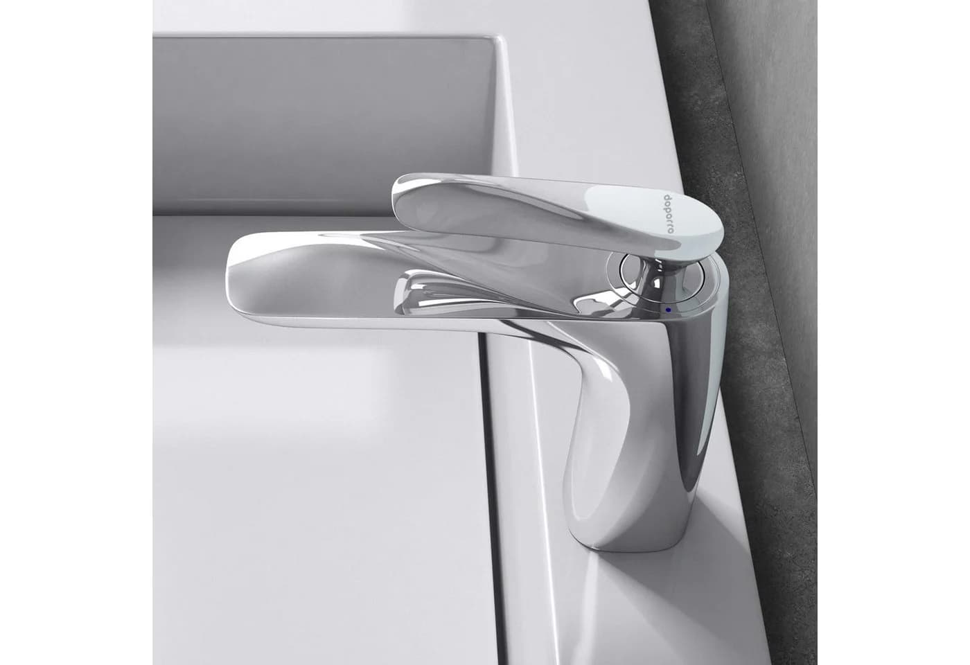 doporro Waschtischarmatur Design Einhebelmischer Silber Verchromt - Bild 5
