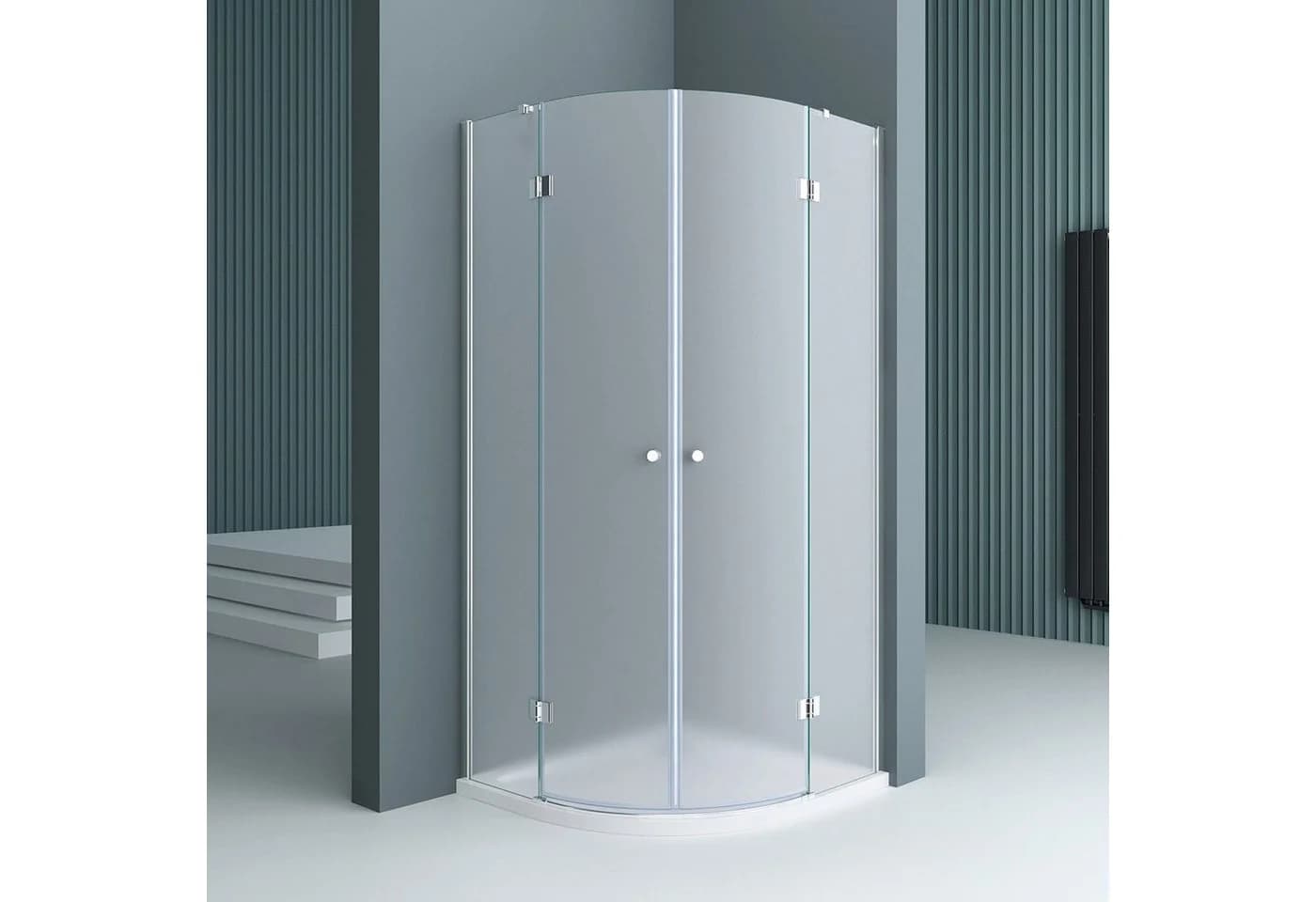 doporro Duschkabine Viertelkreis ESG-Sicherheitsglas 80x80 cm