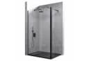 doporro Walk-in-Dusche Duschwand mit Nebenteil - Schwarz/Silber Bild 2