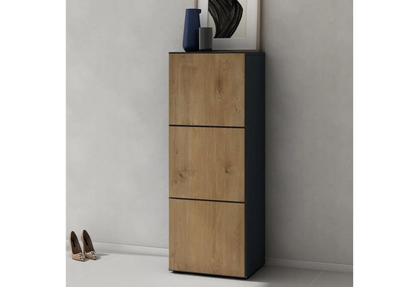 doporro Schuhschrank Schuhregal Schuhkipper mit 3 Fächern