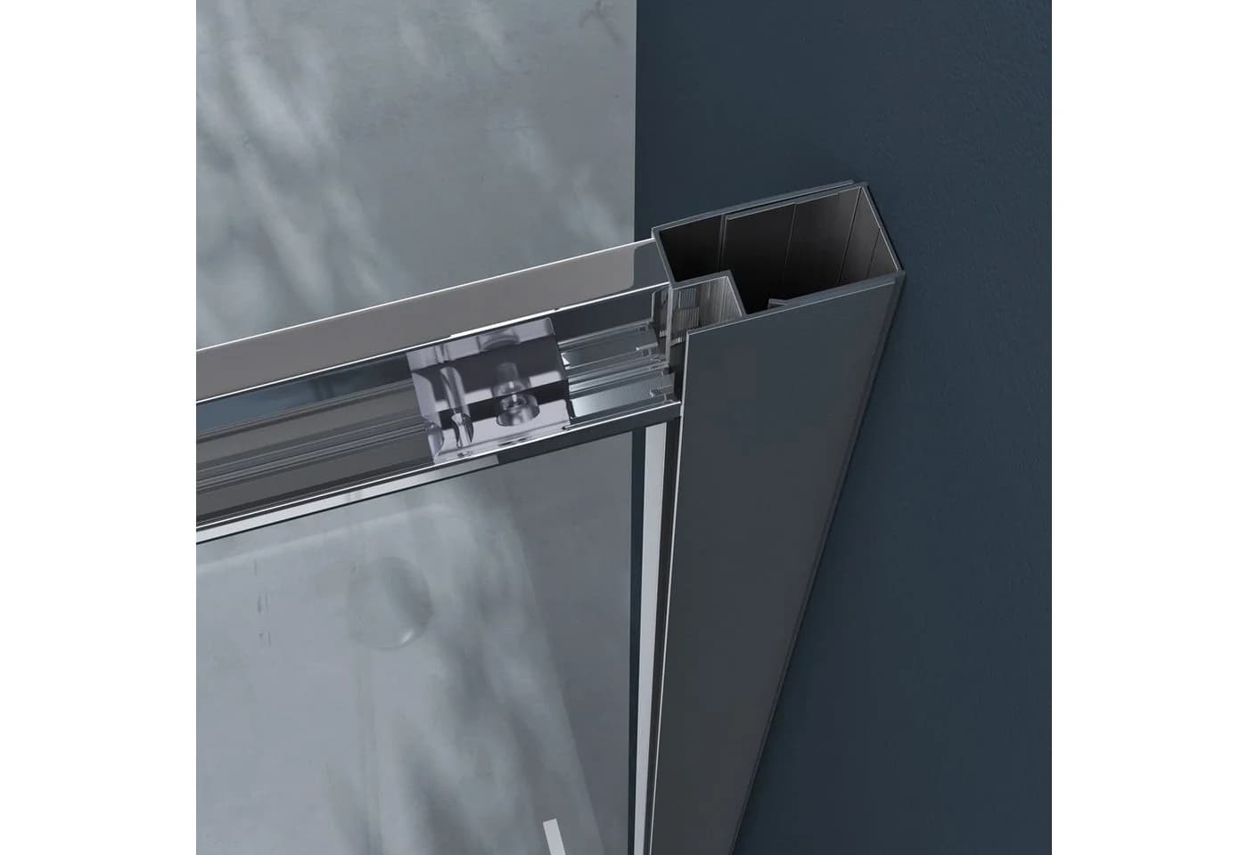 doporro Eckdusche Viertelkreis 2 Schiebetüren Klarglas Aluminium - Bild 3