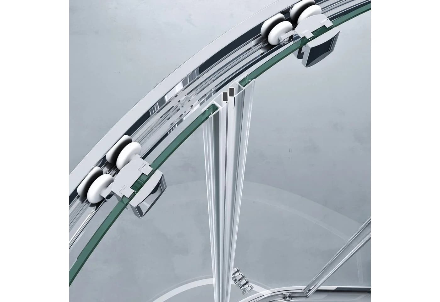 doporro Eckdusche Viertelkreis 2 Schiebetüren Klarglas Aluminium - Bild 5