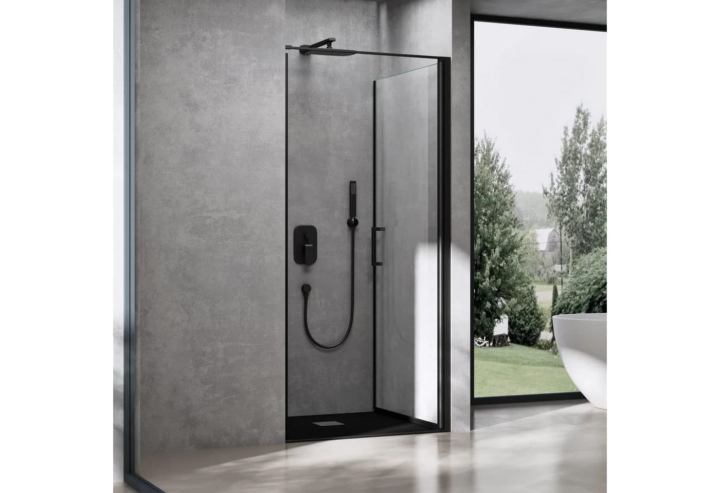 doporro Dusch-Drehtür Teramo36 75x195 cm ESG Glas Nischentür - Bild 3