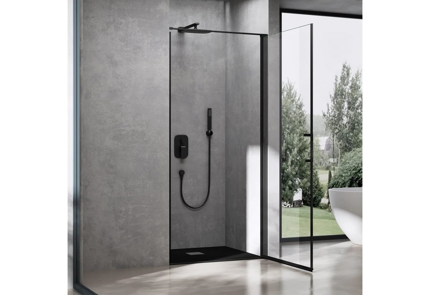 doporro Dusch-Drehtür Teramo36 75x195 cm ESG Glas Nischentür - Bild 4