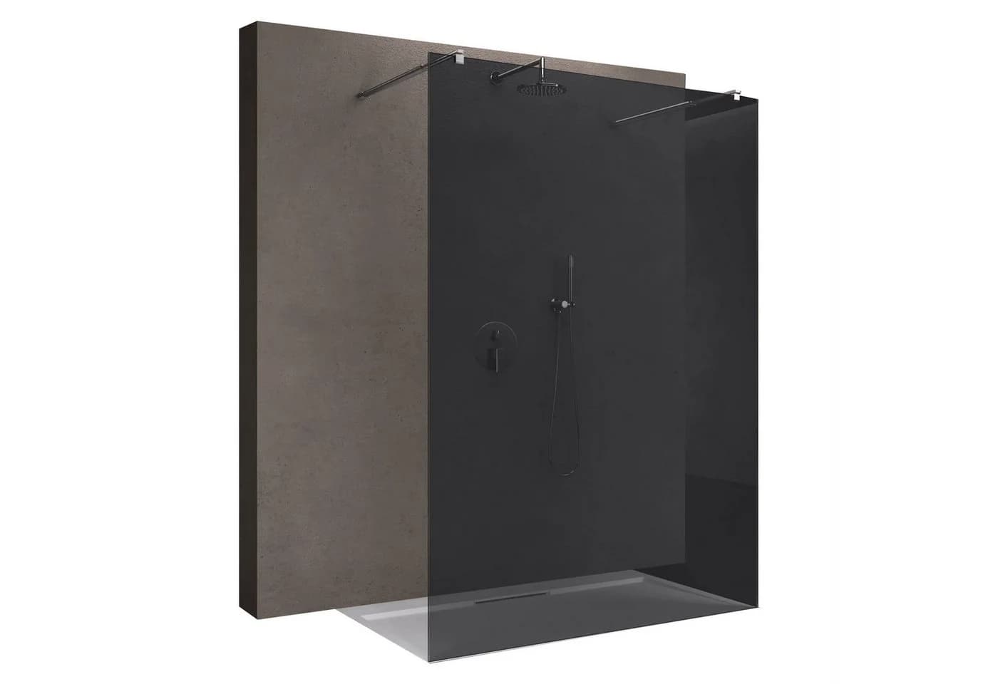 doporro Walk-in-Dusche Duschwand ESG-Sicherheitsglas Edelstahl - Bild 2