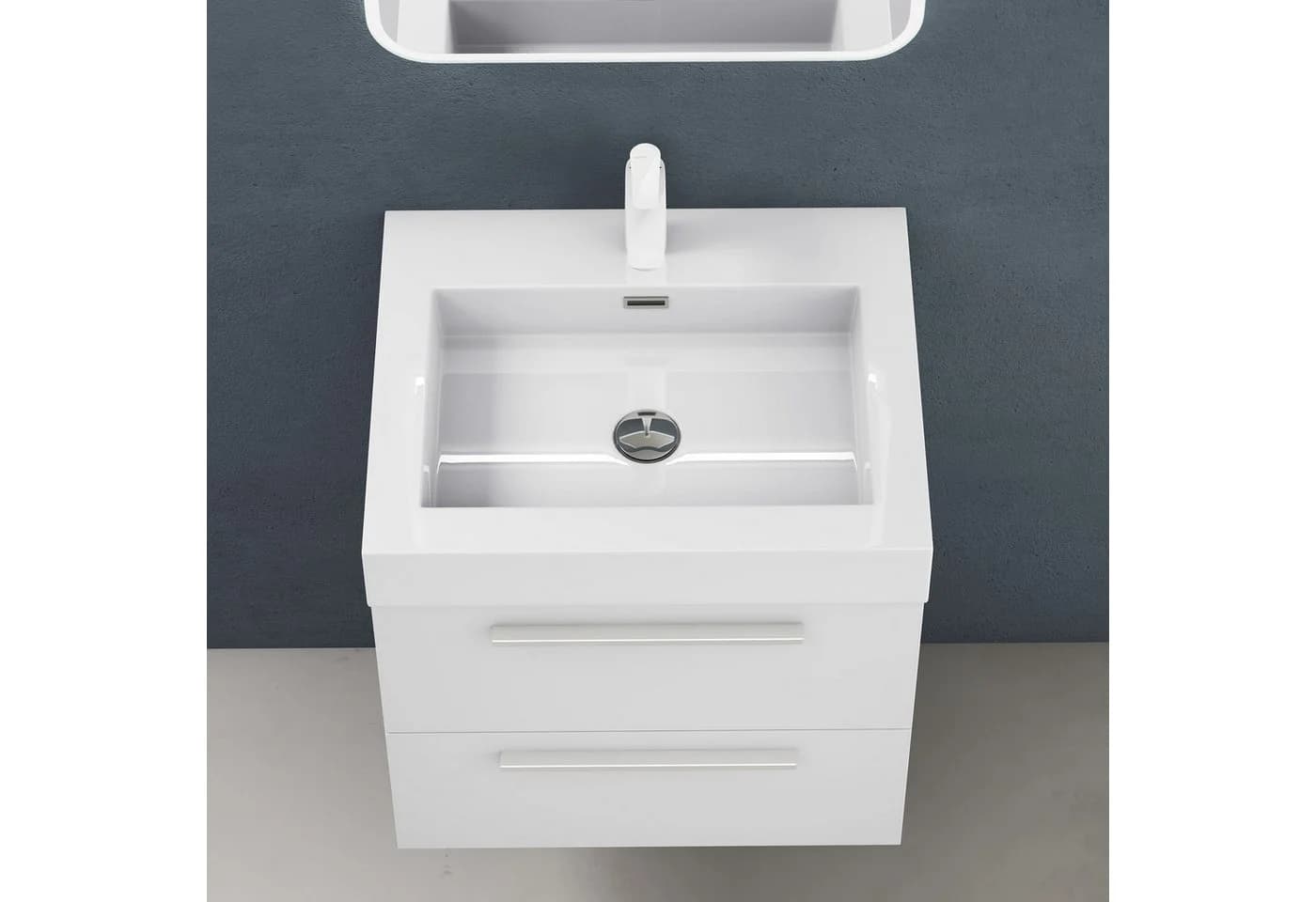 doporro Badmöbel-Set Quadratto mit Mineralguss-Waschbecken Weiß - Bild 3