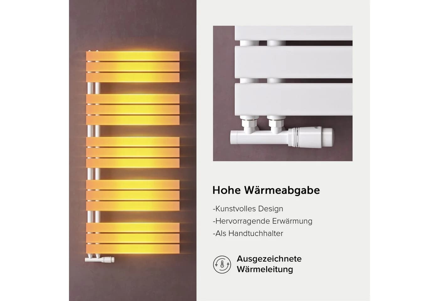 doporro Badheizkörper Seitenanschluss 440 Watt Anthrazit - Bild 3