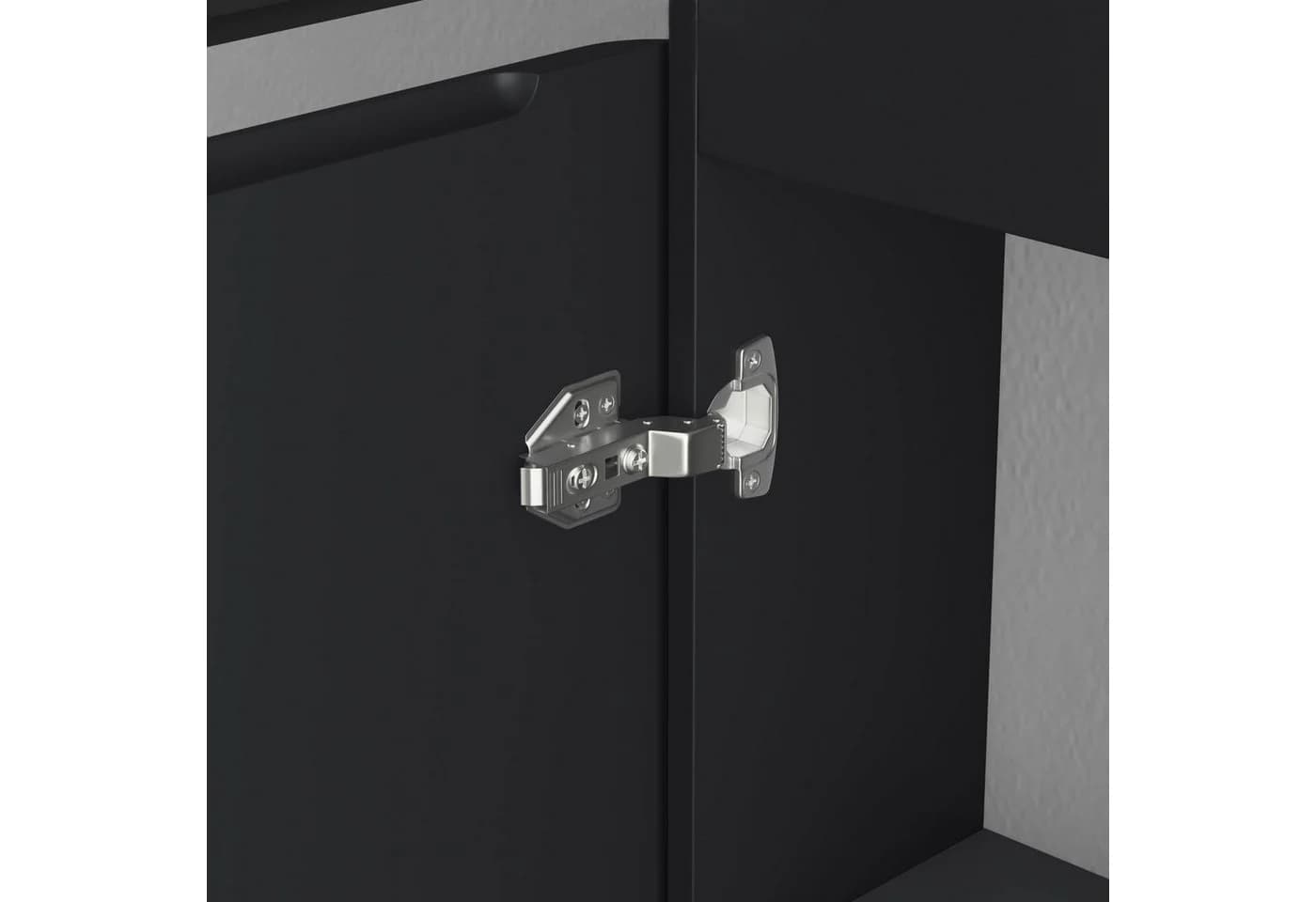 doporro Seitenschrank Lucca Badschrank Hängend Regal Schwarz - Bild 4