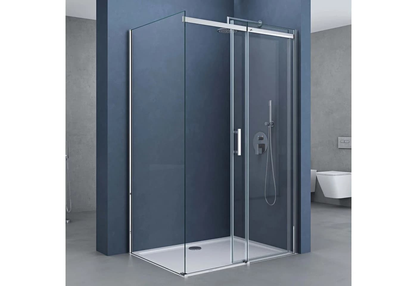 doporro Eckdusche mit Schiebetür und Easy-Clean-Beschichtung - Bild 3