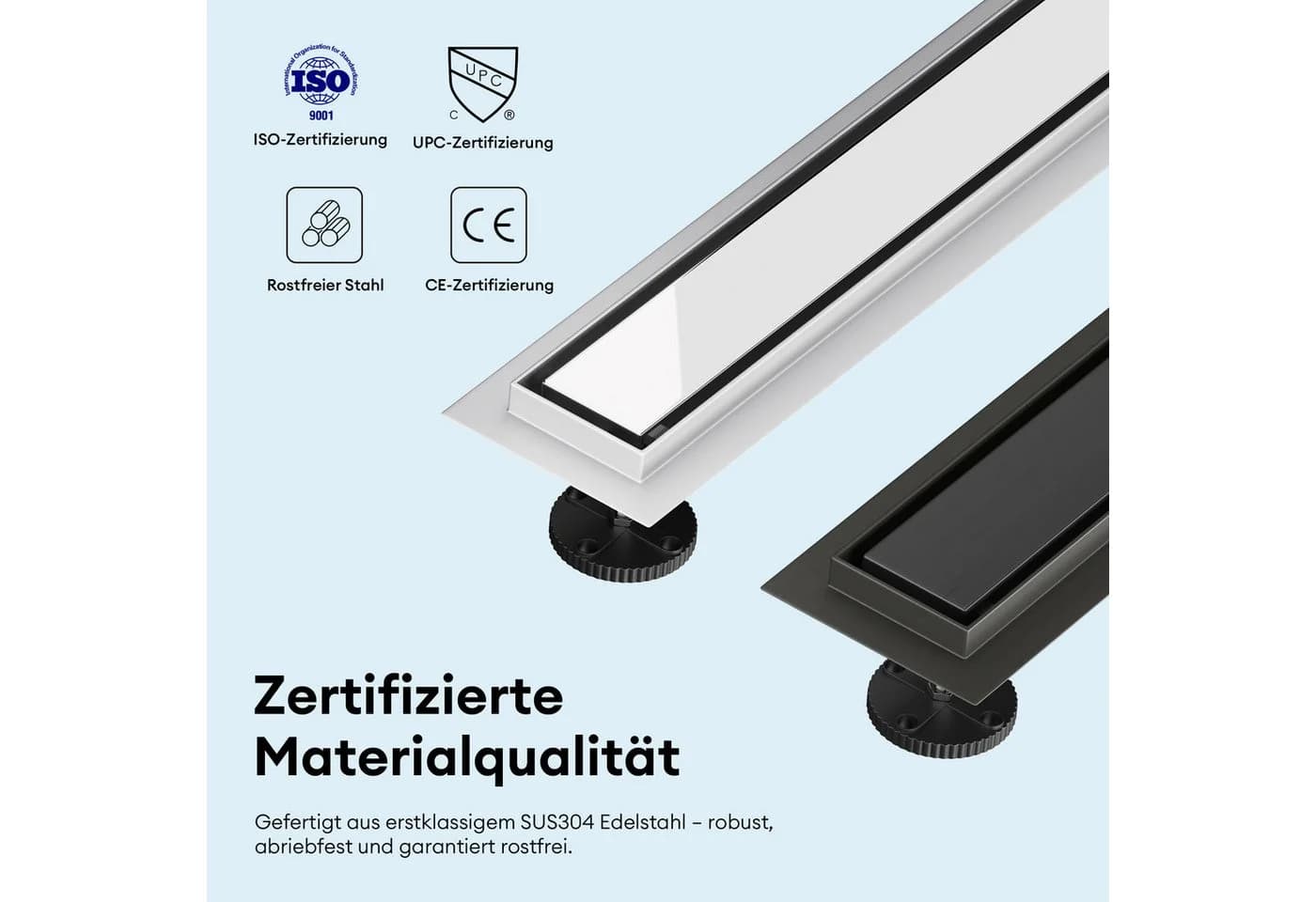 doporro Duschrinne Edelstahl befliesbar mit Geruchsstopp - Bild 3