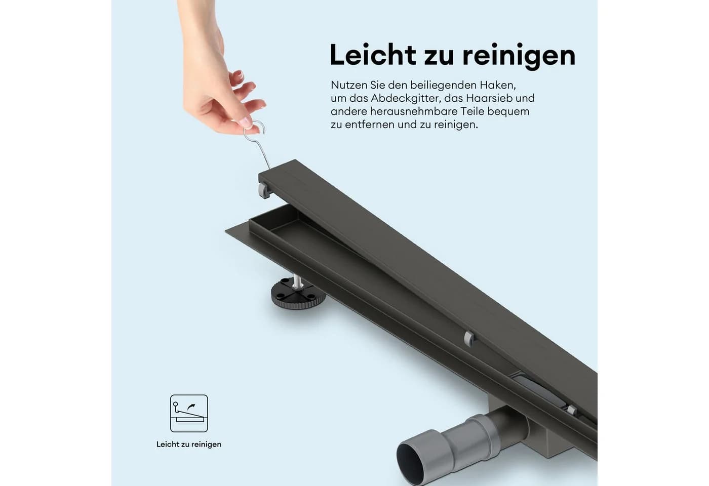doporro Duschrinne Edelstahl befliesbar mit Geruchsstopp - Bild 4