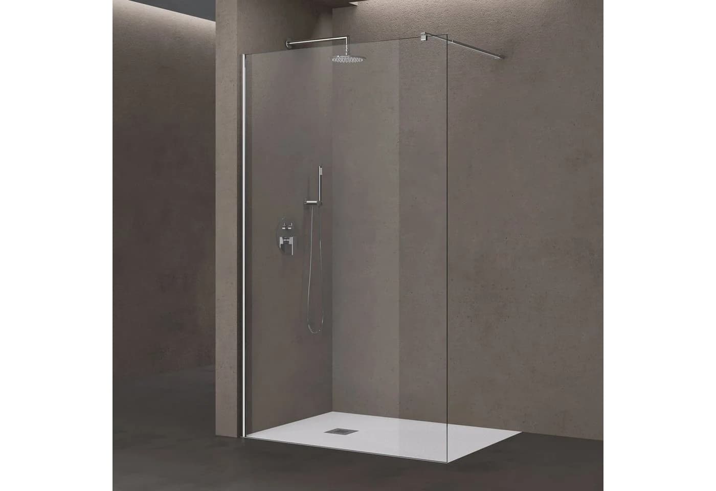 doporro Walk-in-Dusche Duschwand 8-10mm ESG NANO Profil verstellbar