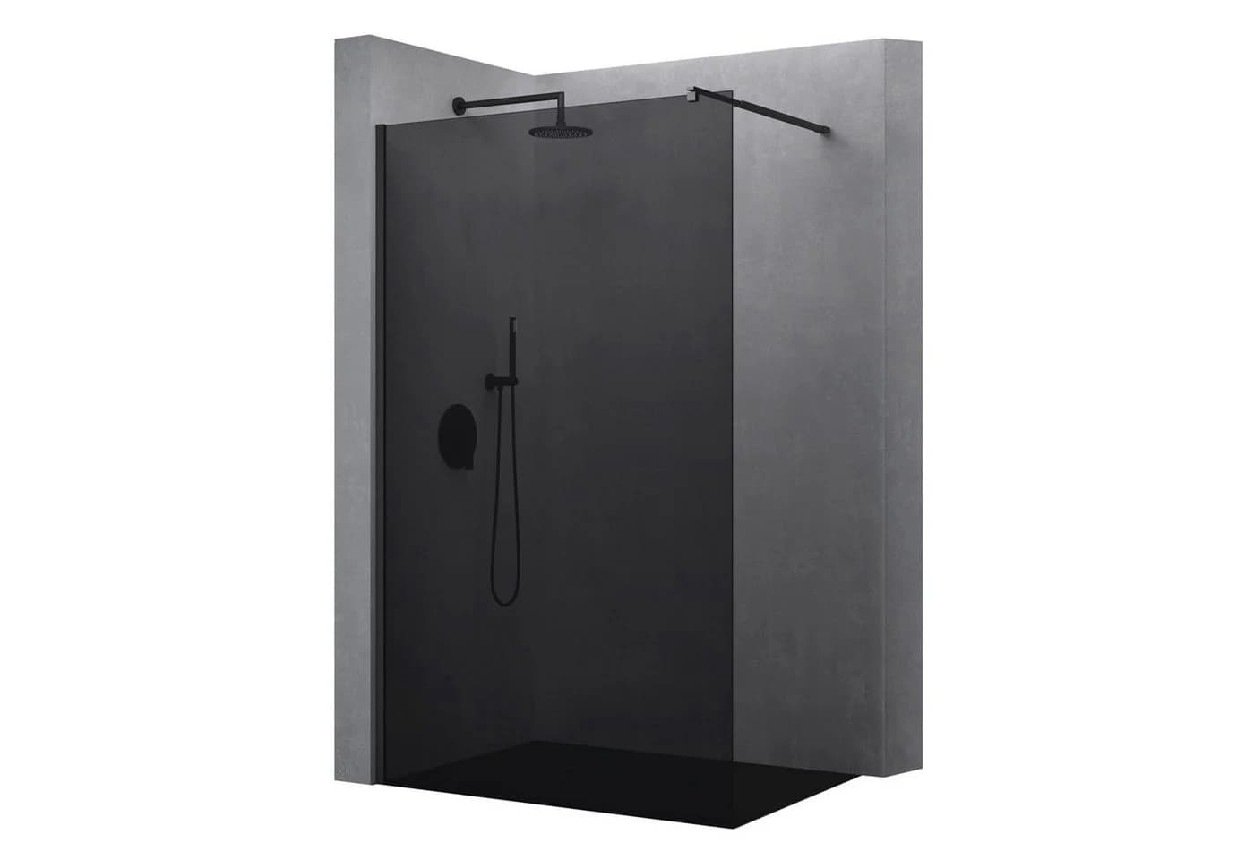 doporro Walk-in-Dusche Duschwand Schwarz mit Nano Glas ESG - Bild 2
