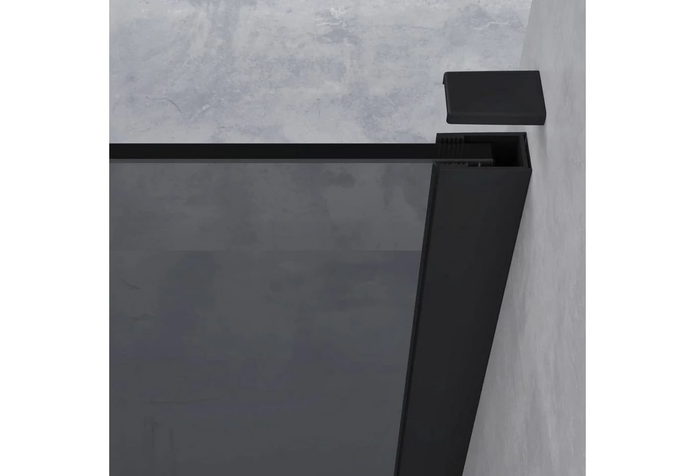doporro Walk-in-Dusche Duschwand Schwarz mit Nano Glas ESG - Bild 5