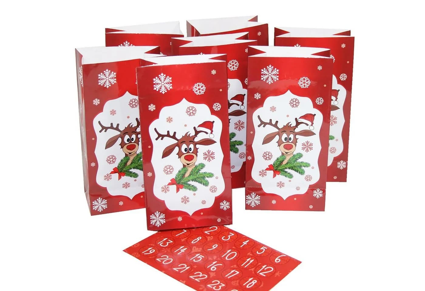 Annastore befüllbarer Adventskalender 24 Tüten Rot Papier - Bild 2