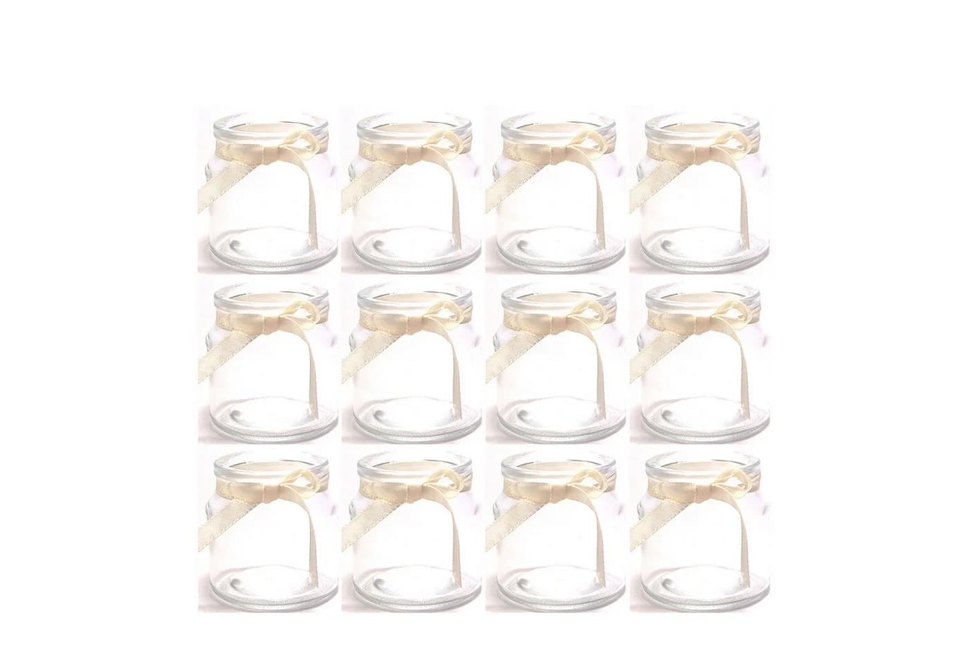 Annastore Teelichthalter 12x Glas Wilmar H 7cm mit Dekoband - Bild 2