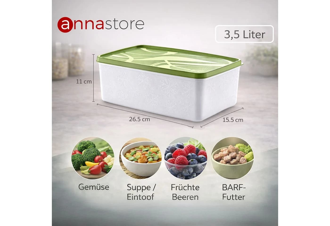 Annastore Vorratsdose BPA-frei Tiefkühlbox Luftdicht Stapelbar - Bild 3