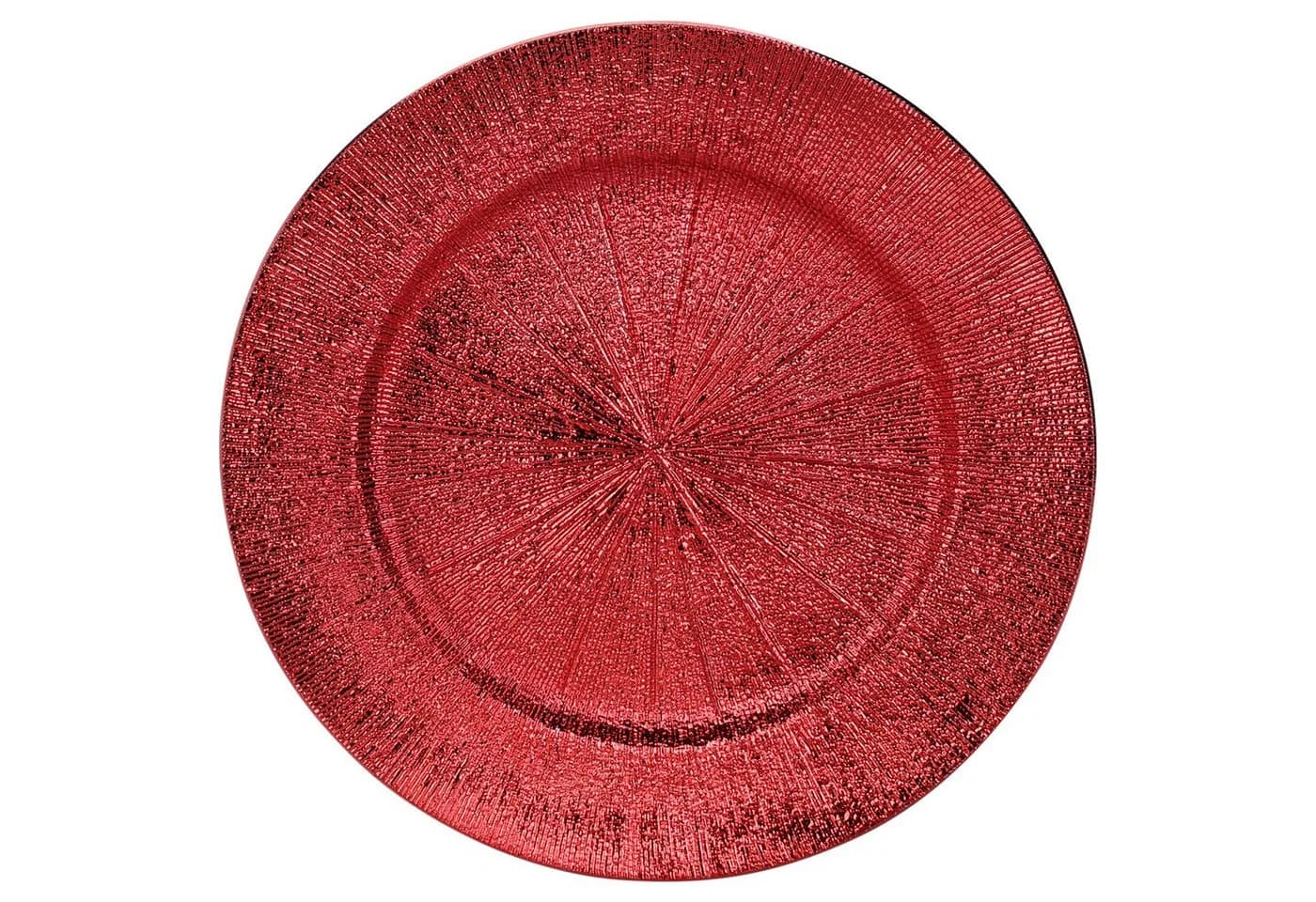 Annastore Platzteller 4-tlg. Wiederverwendbar Polypropylen Rot Schimmernd