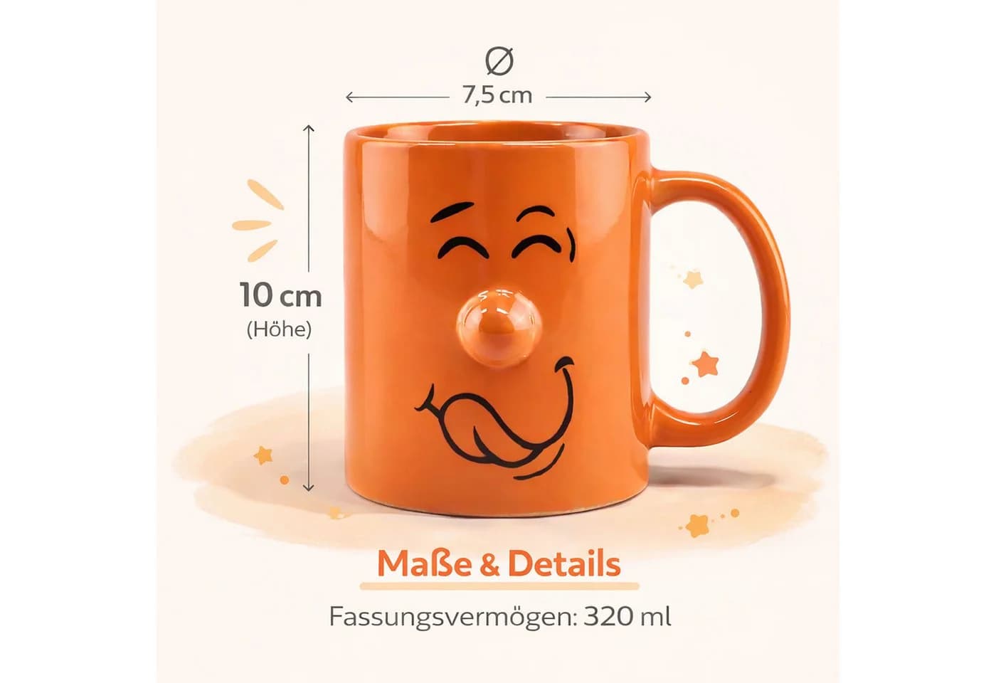 Annastore Tassen-Set 4-tlg. mit Gesichtern Keramik