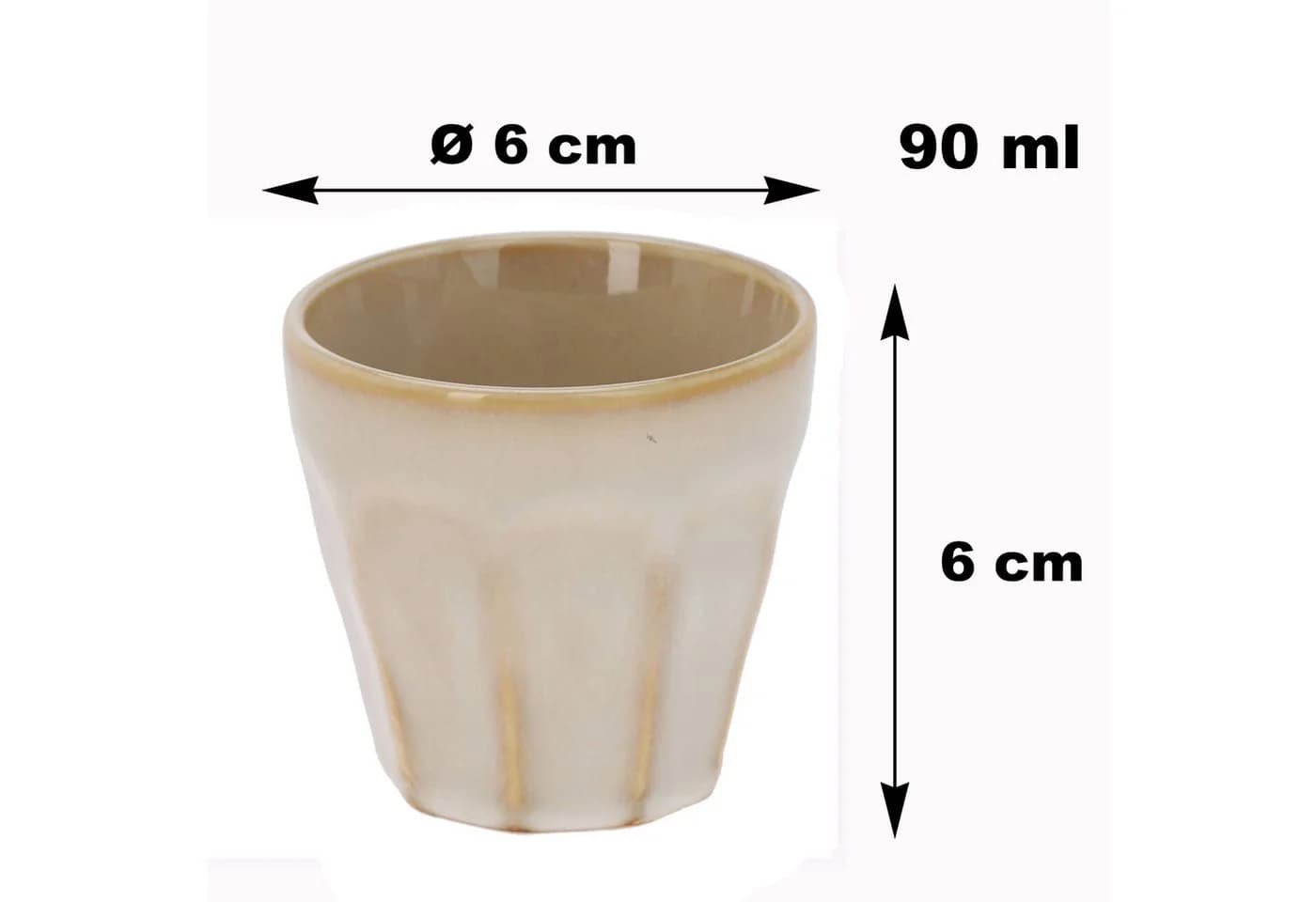 Annastore Espressotasse 4-tlg. Set Vintage-Look Porzellan 90 ml