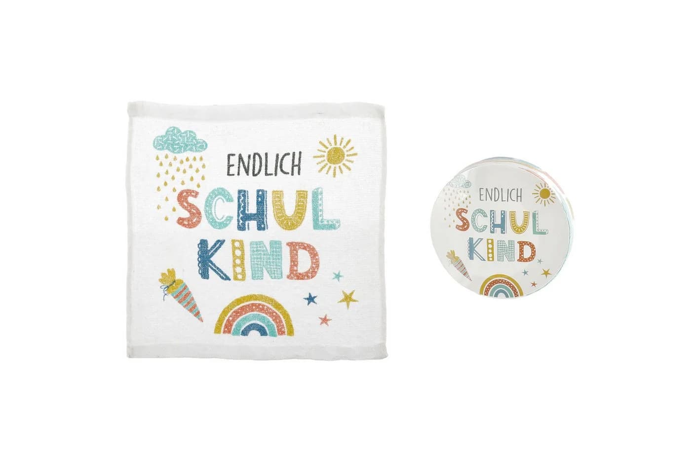 Annastore Magisches Gästehandtuch "Endlich Schulkind" 100% Baumwolle